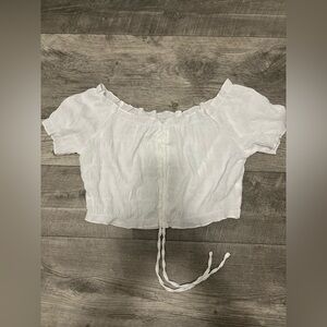 over the shoulder crop top